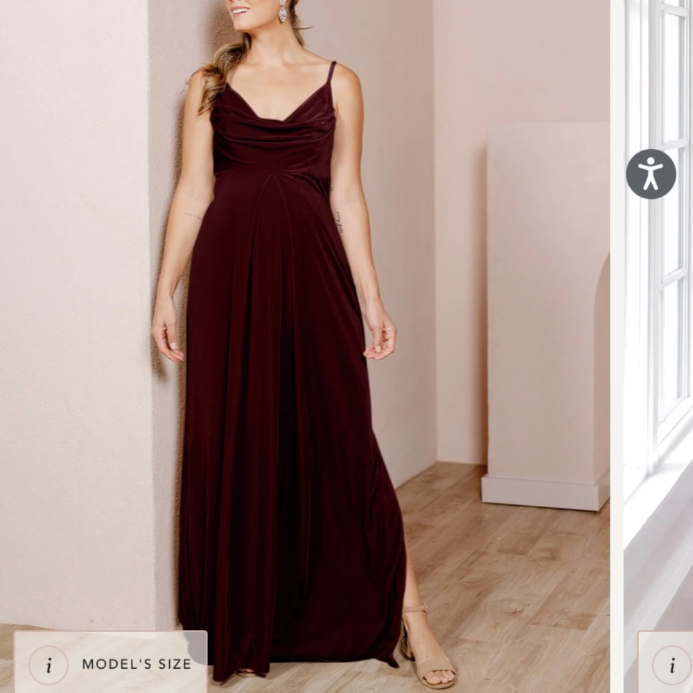 Revelry Burgundy Maxi Dress with Cowl Neck
